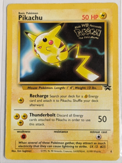1999 Pikachu Black Star Promo #4 Pokemon Card WB the First Movie Free Shipping - Image 1