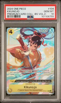 One Piece TCG Premium Card Collection Best Selection Vol 2 Kikunojo PSA 10 ENG - Image 1