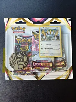 Pokemon TCG Lost Origin 3 Booster Blister Pack Regigigas Promo Card New Sealed - Image 1