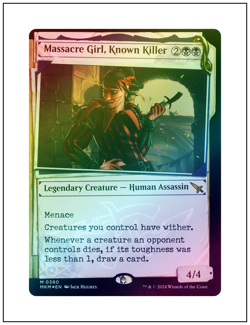 1x Massacre Girl, Known Killer, Showcase Foil Invisible Ink 0380, Magic, MTG NM - Image 1