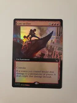 MTG - NM - City on Fire (Extended Art) - March of the Machine - #363 - Foil - Image 1
