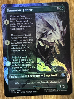 MTG Final Fantasy, Summon: Fenrir - Borderless Foil - Image 1