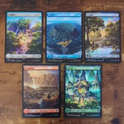 FULL ART CHOCOBO TRACK FOIL BASIC LANDS FINAL FANTASY MTG SET OF 5 - Image 1
