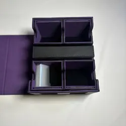 MTG Commander Deck Box - 4 Deck - Dividers - 100 clear sleeves - Black / Purple - Image 3