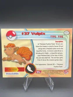 Vulpix #37 - 1999 Topps Pokemon TV Animation Edition Series 1 Red Label - Image 2