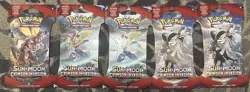 Pokemon TCG 5X Sun & Moon Crimson Invasion Sleeved Booster 5 Packs Unopened - Image 1
