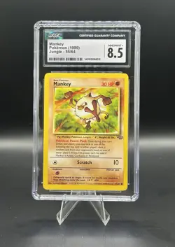 CGC Graded NM/Mint+ 8.5 Mankey Pokemon 1999 Jungle 55/64 - Image 1