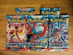 Pokemon Paradox Rift Booster Packs Bundle 5x Lot Sealed - Image 1