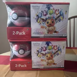 Two (2) Pokemon Sam’s Club Prismatic Evolutions ETB and Pokeball Bundle Sealed - Image 1