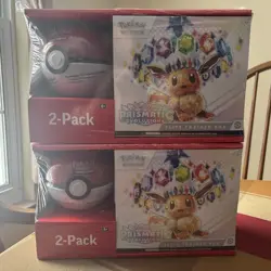 Two (2) Pokemon Sam’s Club Prismatic Evolutions ETB and Pokeball Bundle Sealed - Image 2