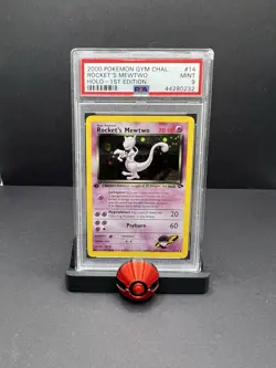 Pokemon TCG Rocket’s Mewtwo 1st Edition - PSA 9 Mint #14 Gym Challenge **SWIRL** - Image 1