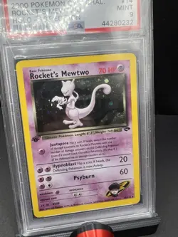 Pokemon TCG Rocket’s Mewtwo 1st Edition - PSA 9 Mint #14 Gym Challenge **SWIRL** - Image 3