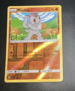 POKEMON MACHOP 62/145 GUARDIANS RISING COMMON REVERSE HOLO NEAR MINT - Image 1
