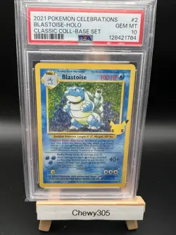 2021 Pokemon TCG Blastoise Holo Celebrations 2/102 PSA 10 Gem Mint - Image 1