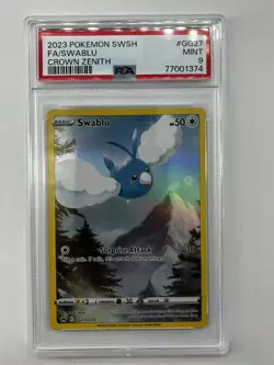 2023 Pokemon Sword & Shield Full Art Swablu Crown Zenith #GG27/GG70 PSA MINT 9 - Image 3