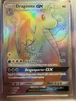 PSA 8 #SM156 Dragonite GX Pokemon 2018 SM Black Star Promo - Image 1