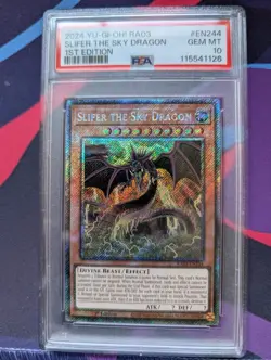 Yugioh PSA 10 Slifer The Sky Dragon RA03-EN244 Platinum Secret Rare - Image 1