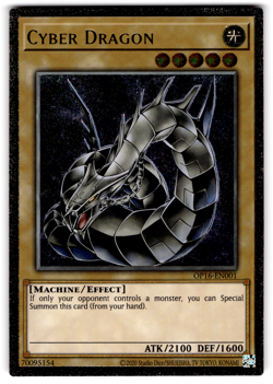 YUGIOH CYBER DRAGON ULTIMATE RARE NM OP16-EN001 - Image 1