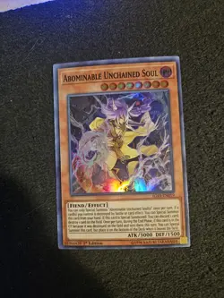Yugioh! Abominable Unchained Soul - 1st ed Super Rare - IGAS-EN019 - LP - Image 1