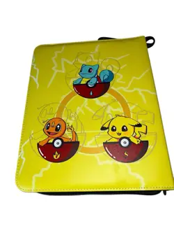 Pokemon TCG Card Binder Yellow 900-Card Holder Squirtle Charmander Pikachu - Image 2