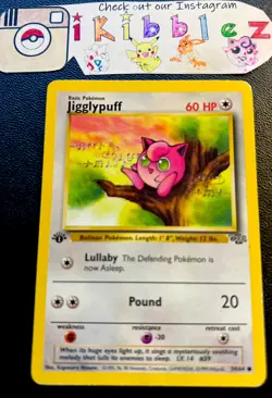 Jigglypuff 54/64 MP 1st Edition WoTC Jungle Pokemon Card. Free Tracked Shipping! - Image 1