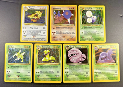Vintage Pokemon 7 card Holo Lot Pidgeot Hitmontop Jumpluff Scyther Weezing Muk - Image 1