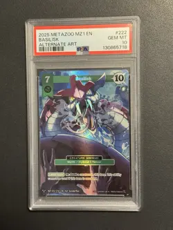 Basilisk Alt Art Metazoo 2025 Base Set MZ1 222/214 Alternate Art Card PSA 10 GEM - Image 1