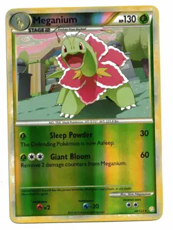 Pokemon Card Meganium REVERSE HOLO 26/123 HeartGold SoulSilver HGSS Set Rare! NM - Image 1