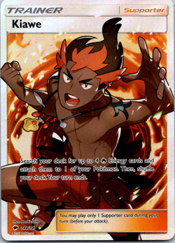 Pokemon Card - Kiawe (Full Art) Burning Shadows 144/147 Ultra Rare Near Mint - Image 1