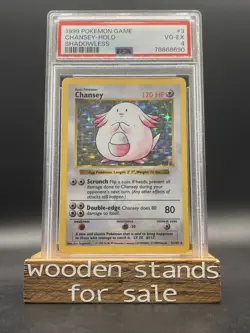 1999 Pokemon CHANSEY Base Set SHADOWLESS Edition HOLO RARE Card 3/102 PSA 4 - Image 1