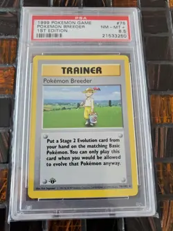 Pokemon Breeder 76 1999 Base Set 1st First Edition Shadowless Card PSA 8.5 (8 9) - Image 1