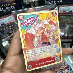 (RARE!) ONE PIECE CARD GAME MONKEY.D.LUFFY PREMIUM BANDAI CARD GAMES FEST 23-24 - Image 1