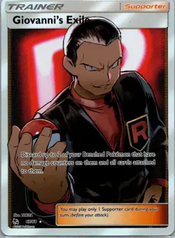 Pokemon TCG Giovanni's Exile Trainer Full Art Ultra Rare Card 67/68 Hidden Fates - Image 1