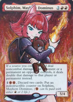 Mtg Solphim, Mayhem Dominus - (Annie LOL) Hand Painted Altered Art by IB - Image 1