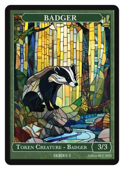 Badger Stained Glass Token Givememana Tokens Magic the Gathering - Image 1