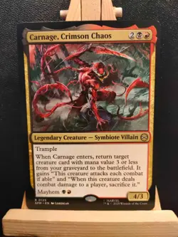Carnage, Crimson Chaos - Marvel's Spider-Man - Rare - NM (see pics) MTG - Image 1
