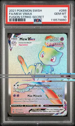 2021 POKEMON SWORD & SHIELD FUSION STRIKE SECRET #268 FULL ART / MEW VMAX PSA 10 - Image 1