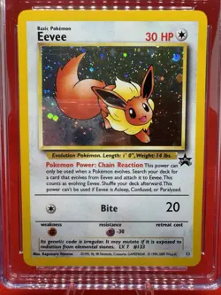 Eevee Pokemon (2000) Black Star Promo- 11 Holo Pokemon league CGC 8 NM/MINT - Image 3