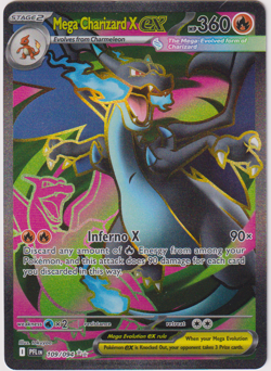 Pokemon Phantasmal Flames Mega Charizard X ex 109/094 Full Art Ultra Rare NM - Image 1