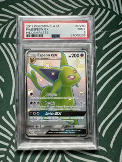 2019 Pokemon SM Hidden Fates Espeon GX #SV60/SV94 PSA 9 - Image 1