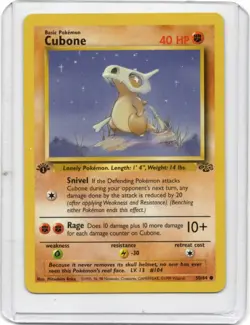 Pokemon Cubone 50/64 1999 WOTC Jungle Set 1st Edition Excellent Ungraded Cond. - Image 1