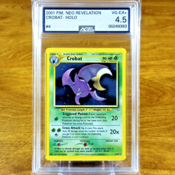Pokemon Neo Revelations Unlimited Crobat 4/64 AGS VG-EX+ 4.5 Holo Rare 2001 - Image 1