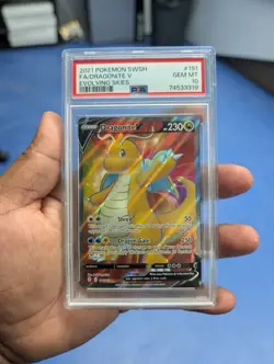 2021 Dragonite V #191 Evolving Skies PSA 10 Pokemon Card - Image 1