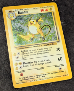 Raichu 014/102 Base Set Holo Pokemon Cards Illus.Ken Sugimori (Good Condition) - Image 3
