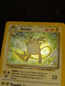 Raichu 014/102 Base Set Holo Pokemon Cards Illus.Ken Sugimori (Good Condition) - Image 5