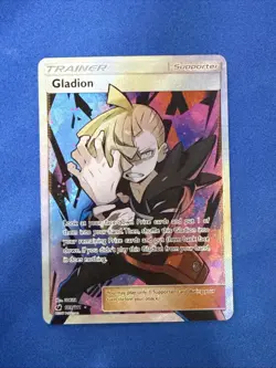 Gladion 109/111 Crimson Invasion Full Art Trainer Holo Rare Pokemon Card NM - Image 1