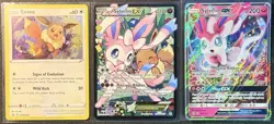 Pokemon 3 Card Lot • ‘Tag Team’ Theme - Sylveon EX/GX | Eevee SWSH042 Swirl • MP - Image 1