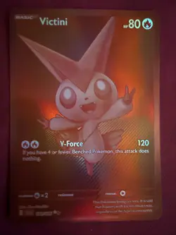 Red Victini 171/086 Black Bolt Pokemon Card Rare Holo PACK FRESH - Image 1