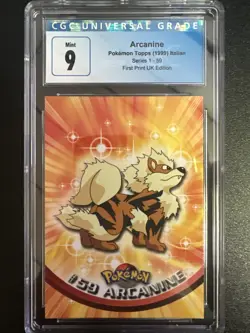 Topps 1999 Pokemon Card #59 Arcanine TV Animation Series, Nintendo 1st Print - Image 1