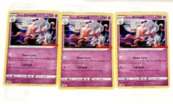 LOT OF 3 HISUIAN ZOROARK GAMESTOP SEALED STAMP PROMO - 076/196 - POKEMON CARD - Image 2